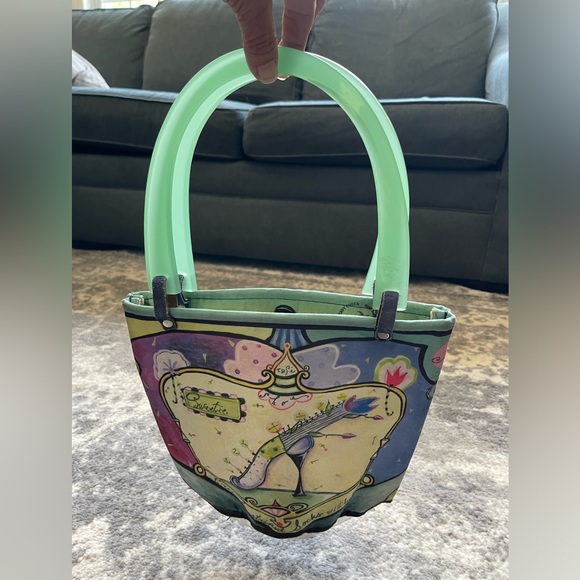 Wendy Costa Women's Bag Purse Made In New York Colorful High Heel Lucite Handle - Picture 2 of 6